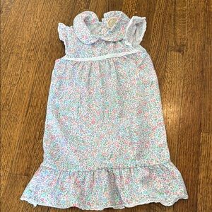 Floral Ruffled Collar Nightgown - Pastel Floral